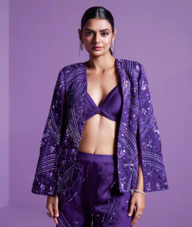 STRIKING PURPLE JACKET & PANT SET