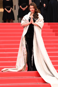Aishwarya Rai Bachchan Stuns in Gaurav Gupta Velvet and Banarasi Brocade for Cannes Day Two